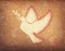 Grunge background with dove shape