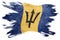 Grunge Barbados flag. Barbados flag with grunge texture. Brush s