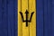 Grunge Barbados Flag Over Wood Planks