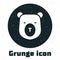 Grunge Bear head icon isolated on white background. Monochrome vintage drawing. Vector