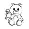 Grunge bear teddy cute toy with rattle