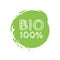 Grunge bio 100 percent natural rubber stamp, illustration