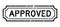Grunge black approved word rubber stamp on white background