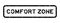 Grunge black comfort zone word square rubber stamp on white background