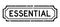 Grunge black essential word rubber business stamp on white background