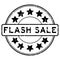 Grunge black flash sale word with star icon round rubber stamp on white background