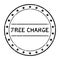 Grunge black free charge word round rubber stamp on white background