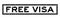 Grunge black free visa word square rubber stamp on white background