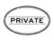 Grunge black private word oval rubber stamp on white background