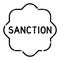 Grunge black sanction word rubber stamp on white background