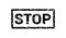 Grunge black stop stamp sign. Rubber retro label sticker STOP. Seal symbol