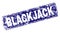 Grunge BLACKJACK Framed Rounded Rectangle Stamp