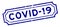 Grunge blue COVID-19 Code for Coronavirus word rubber stamp on white background