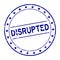 Grunge blue disrupted word round rubber stamp on white background