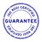 Grunge blue iso 9001 certified guarantee word round rubber stamp on white background