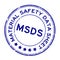 Grunge blue MSDS Abbreviation of material safety data sheet word round rubber stamp on white background