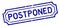 Grunge blue postponed word rubber stamp on white background