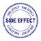 Grunge blue side effect word round rubber stamp on white background