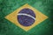 Grunge Brasil flag. Brazilian flag with grunge texture