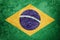 Grunge Brasil flag. Brazilian flag with grunge texture.