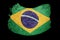 Grunge Brasil flag. Brazilian flag with grunge texture. Brush st