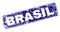 Grunge BRASIL Framed Rounded Rectangle Stamp