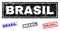 Grunge BRASIL Scratched Rectangle Watermarks