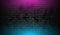 Grunge brick wall with blue purple neon illumination abstract background