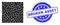 Grunge Broken Asset Seal Stamp and Recursive Square Shape Icon Mosaic
