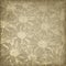 Grunge brown background with floral ornament.