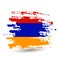 Grunge brush stroke with Armenia national flag