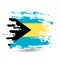 Grunge brush stroke with Bahamas national flag