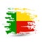 Grunge brush stroke with Benin national flag