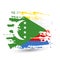 Grunge brush stroke with Comoros national flag