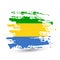 Grunge brush stroke with Gabon national flag