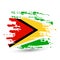 Grunge brush stroke with Guyana national flag