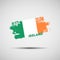 Grunge brush stroke with Irish national flag colors
