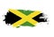 Grunge brush stroke with Jamaica national flag. Watercolor painting flag. Symbol, poster, banner. Vector Isolated on white