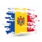 Grunge brush stroke with Moldova national flag