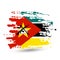 Grunge brush stroke with Mozambique national flag