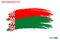 Grunge Brush Stroke Vecctor Design on Painted Of Belarus Flag