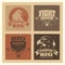 Grunge cards set with eagle logos and emblem