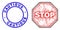 Grunge Cautious Watermark and Hatched Irregular Mesh Stop Octagon Sign Icon