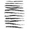 Grunge chalk strokes. Freehand black brushes. Handdrawn chlked smears. Modern vector illustration.