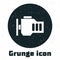 Grunge Check engine icon isolated on white background. Monochrome vintage drawing. Vector