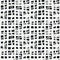 Grunge chekered seamless pattern. Crushed rough edge squares ornament. Hand drawn geometric print. Paint brush checkerboard motif