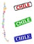 Grunge Chile Stamps and Bright Viral Chile Map Collage