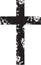 Grunge Christian cross. Black and white.