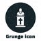 Grunge Church pastor preaching icon isolated on white background. Monochrome vintage drawing. Vector Illustration.