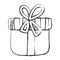 Grunge close present box with ribbon bow